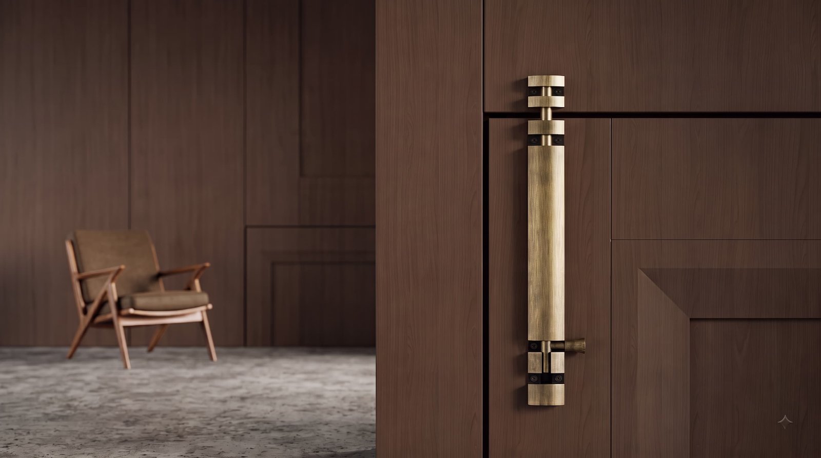 AELEX luxury architectural concealed brass hardware detail